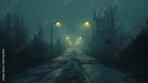 Isolation and hopelessness concept showing deserted street and emotional emptiness