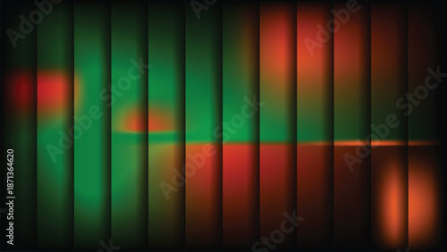 Abstract color blend divided by black stripes in geometric symmetry