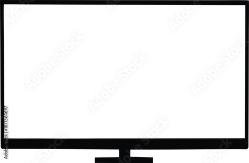 A sleek, modern television screen stands in stark simplicity, a blank canvas awaiting the next image.