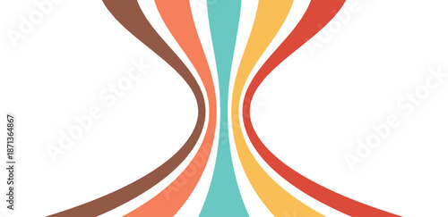Retro Curved Line Symmetry Background Vector
Vintage Colorful Flow Design with Transparent Background PNG