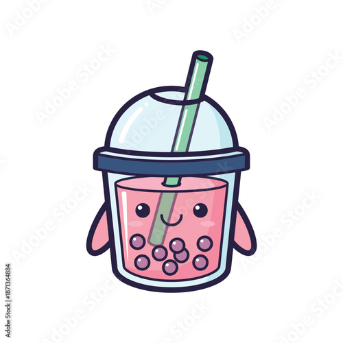 Kawaii Bubble Tea Illustration