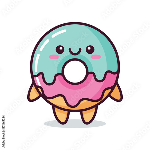 Adorable Cartoon Donut Character Illustration