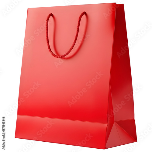 Plain Red Shopping Bag 3D Render Isolated