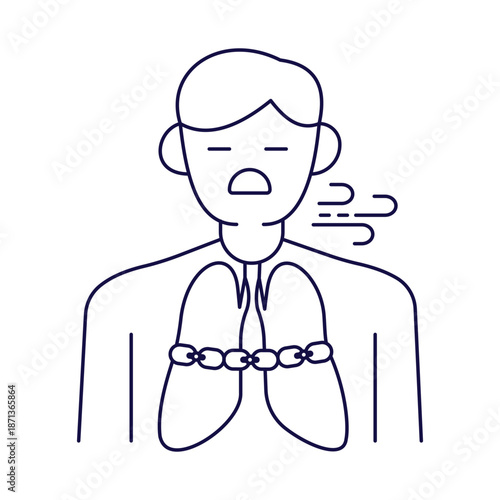 Shortness of Breath Icon. Vector Design