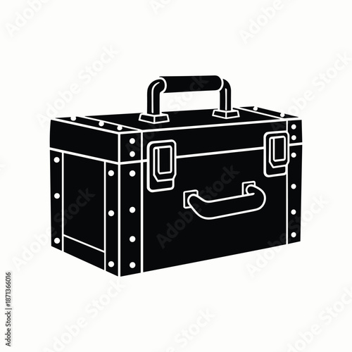 Vintage style suitcase isolated on white background, Vector, illustration
