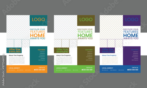 Modern Real Estate Corporate Flayer Vector Tm plate, Real Estate Development Company Promotion Flayer Template