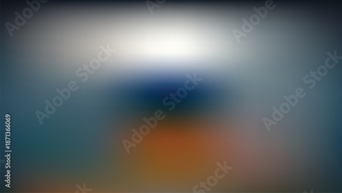 Abstract blue and orange bright light focus with dark background