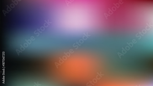 Abstract dark and neon colored blurred background with smooth gradient transition for creative digital artwork