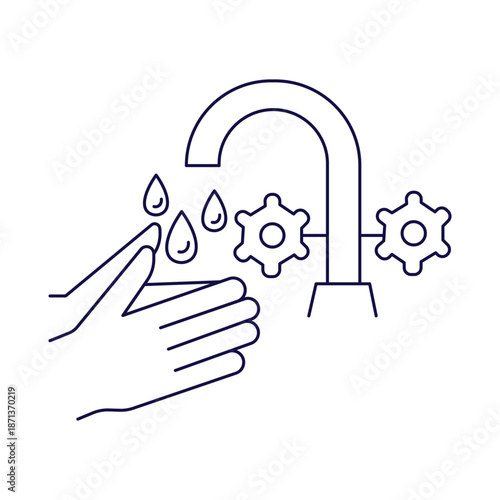 Tableau sur toile Wash Palmar Sides Icon. Vector Design