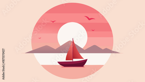 Sailboat sailing on water during sunset time