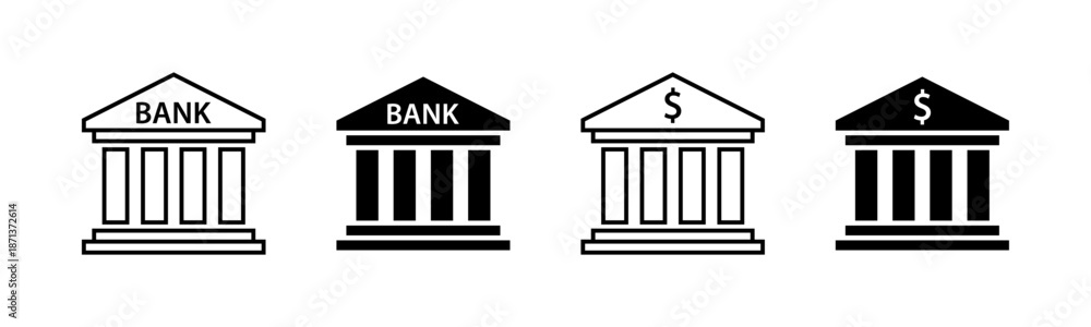 Naklejka premium Bank icon set
