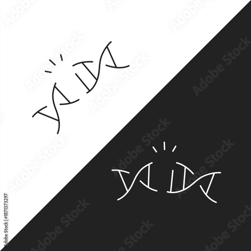 Abstract Genetic Sequence Modification Icon Representing DNA Strand Breakage, Genome Editing Technology, CRISPR Bio-Medical Research, and Advanced Mutational Biotechnology Analysis