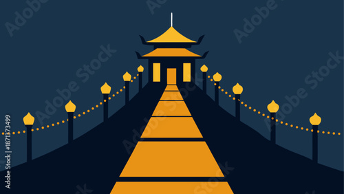 Traditional asian temple pathway