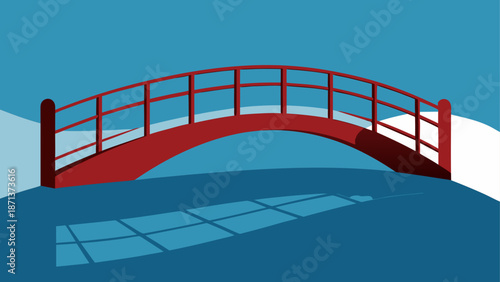 Red bridge over water