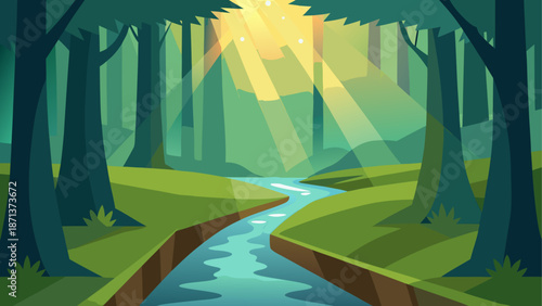 Serene forest stream