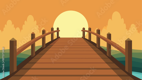 Serene sunset bridge