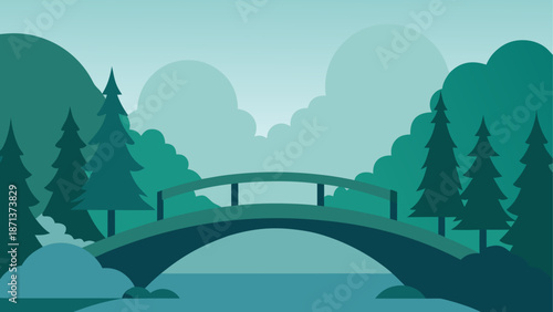 Serene forest bridge