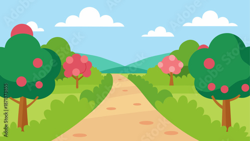 Serene pathway through a verdant forest