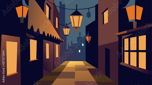 Cozy evening in a narrow alley
