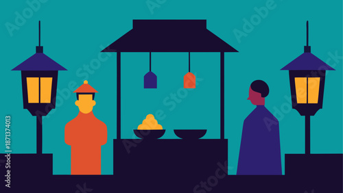 Street food vendor at night