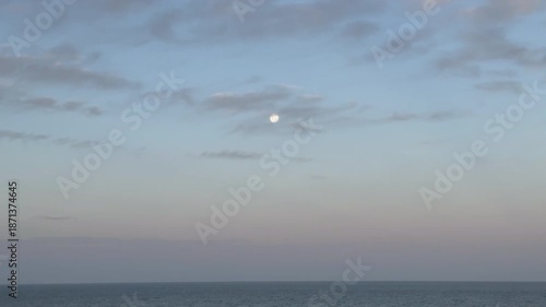 Moon Rising Over Coastal Village Punta del Diablo