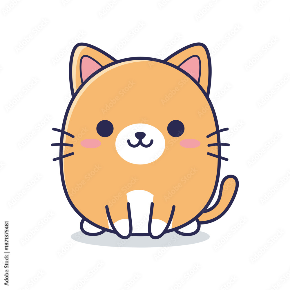 Obraz premium Adorable Cartoon Cat Illustration