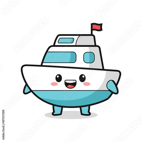 Cartoon Boat Character Illustration