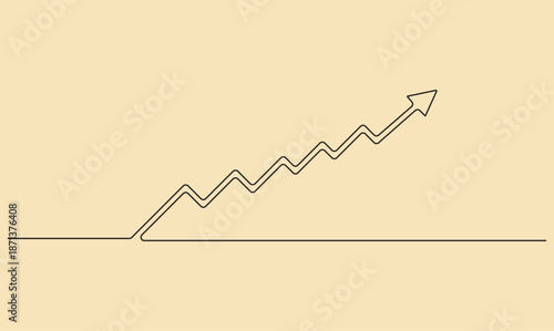 Business arrow line illustration showing progress and success