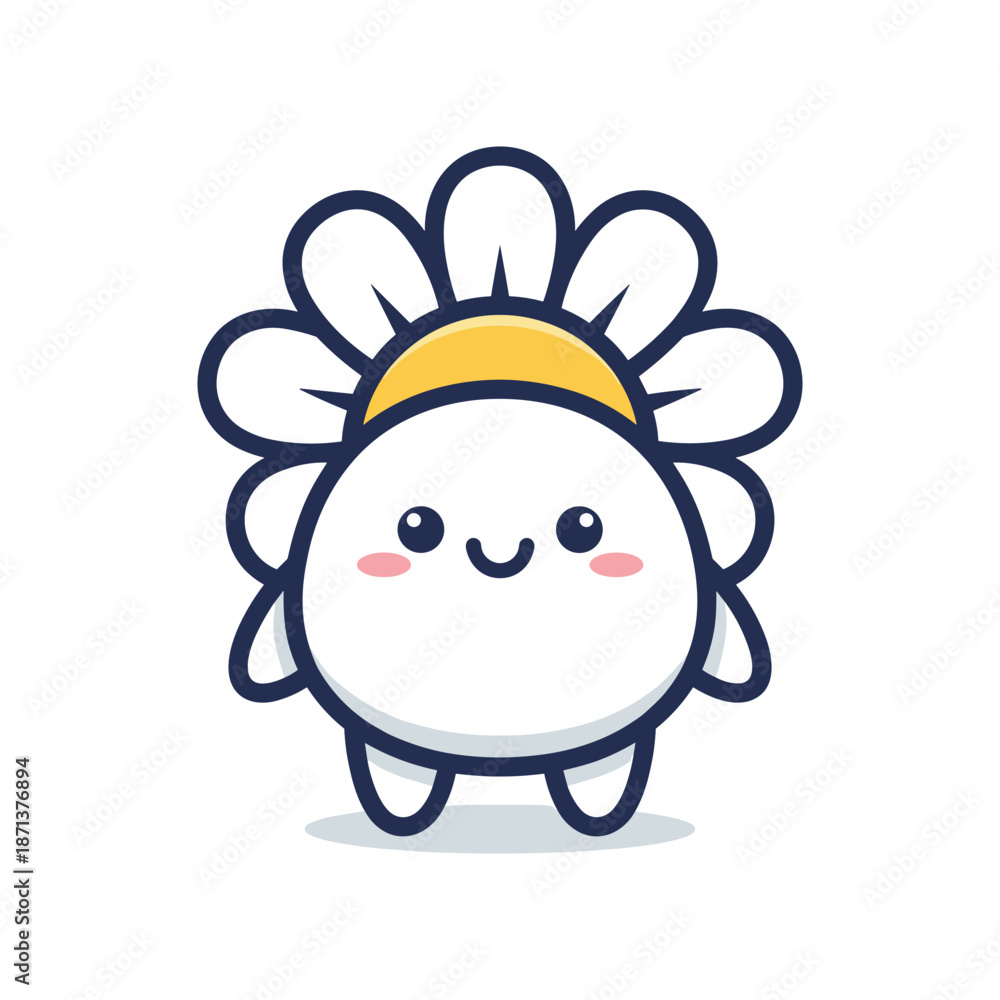 Obraz premium Adorable Cartoon Flower Character Illustration