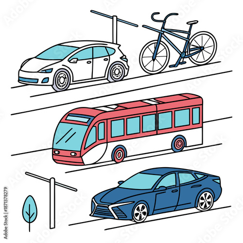 Modern transportation scene