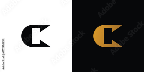 Modern and unique letter CK initials logo design