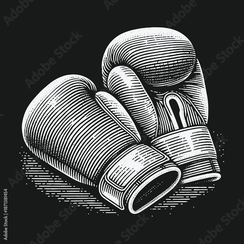 Vintage Boxing Gloves Illustration: A Symbol of Strength and Determination.