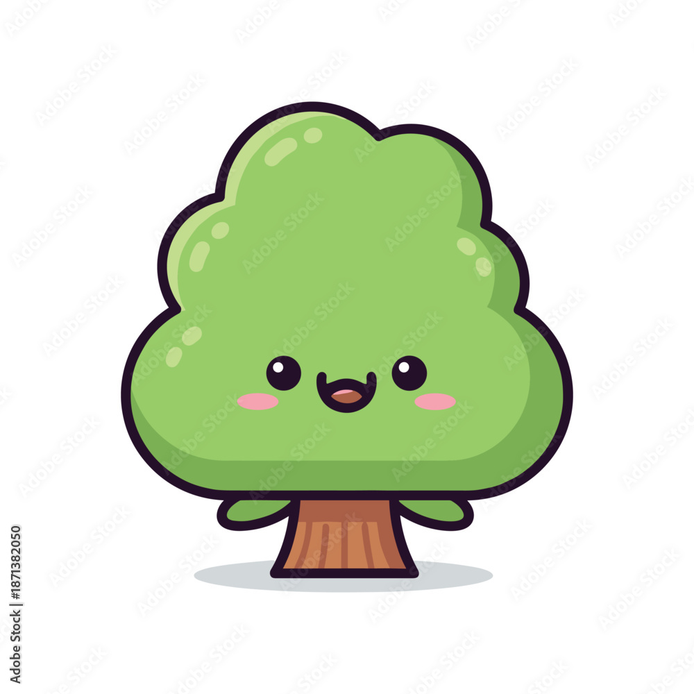 Fototapeta premium Cute Cartoon Tree Character Illustration