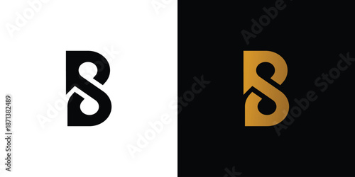 Unique and modern  BS initials logo design