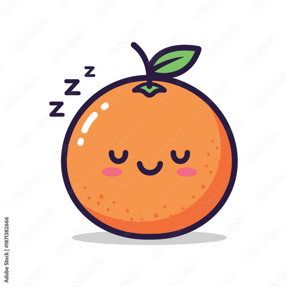 Obraz premium Sleeping Orange Cartoon Character Illustration