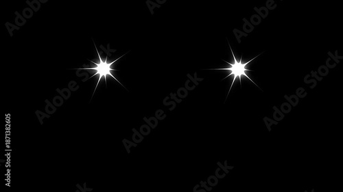 Wallpaper Mural Glowing sparkling stars animation with magical twinkle effects, cartoon shine bursts and glitter particles, dreamy festive star motion graphics on isolated black screen background 4k Torontodigital.ca