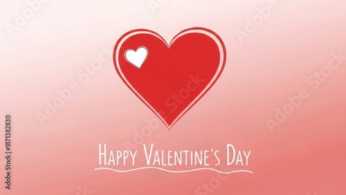 Red Heart Graphic Illustration with "Happy Valentine's Day" Greeting Card Message isolated PNG with Transparent Background