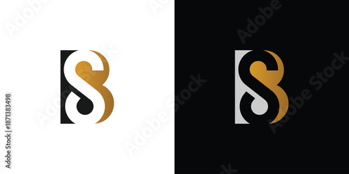 Unique and modern letter BS initials logo design