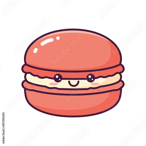 Cute Cartoon Macaroon Vector Illustration