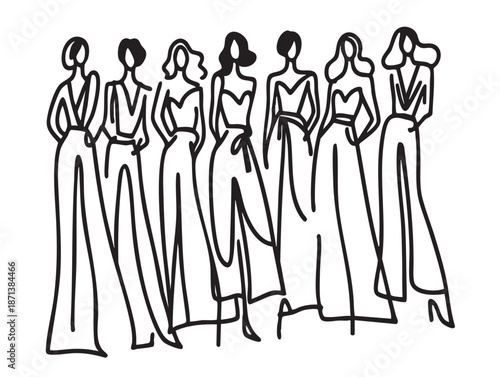 Fashion models. Sketch. Woman doodles abstract