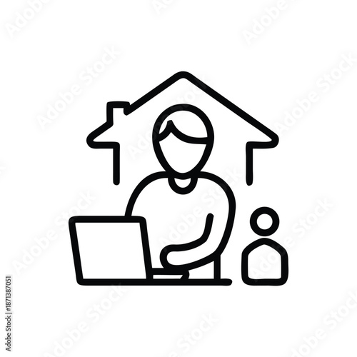 Remote Work Office Icon