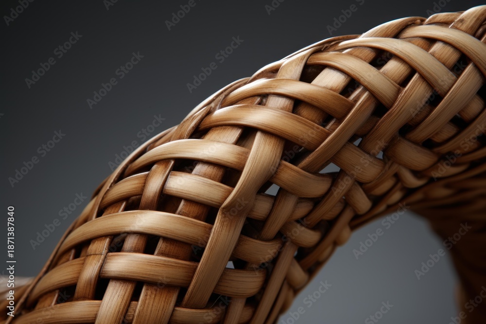 Obraz premium Close up of natural wicker weave, forming a textured pattern