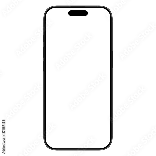 Cuadro en lienzo Black smartphone mockup template without background