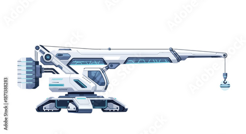 Futuristic Heavy Crane: Advanced Industrial Machinery with Sleek Design and High-Tech Accents