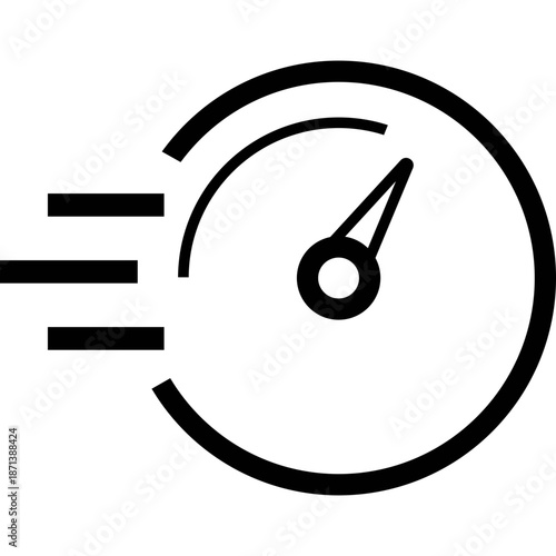 Speedometer icon with motion lines
