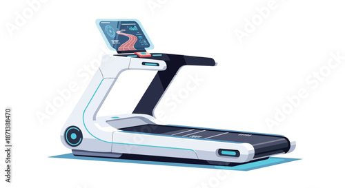 Futuristic Smart Treadmill with Digital Display for Advanced Home Fitness and Cardio Workouts