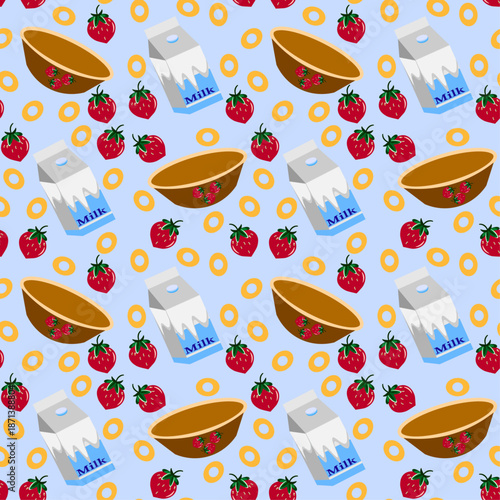 seamless pattern with food and drinks