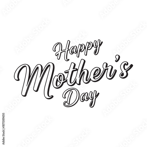 Happy Mother's Day calligraphy text design with a celebratory feel