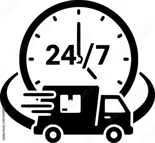 24/7 icon , delivery icon vector
