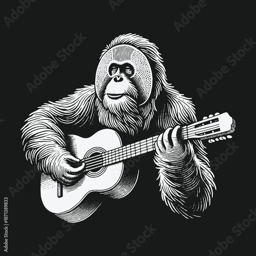 Orangutan Serenade: A Musical Apes Guitar Performance.